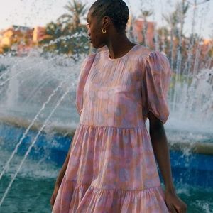 &other Stories Printed Puff Sleeve Midi Dress